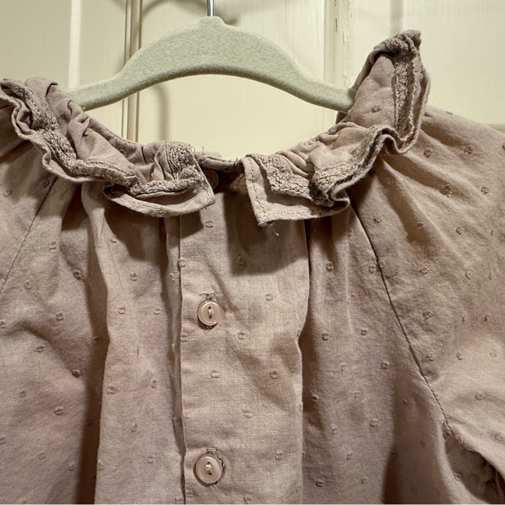Bonpoint Beige Ruffle Top 18M - Picture 4 of 5
